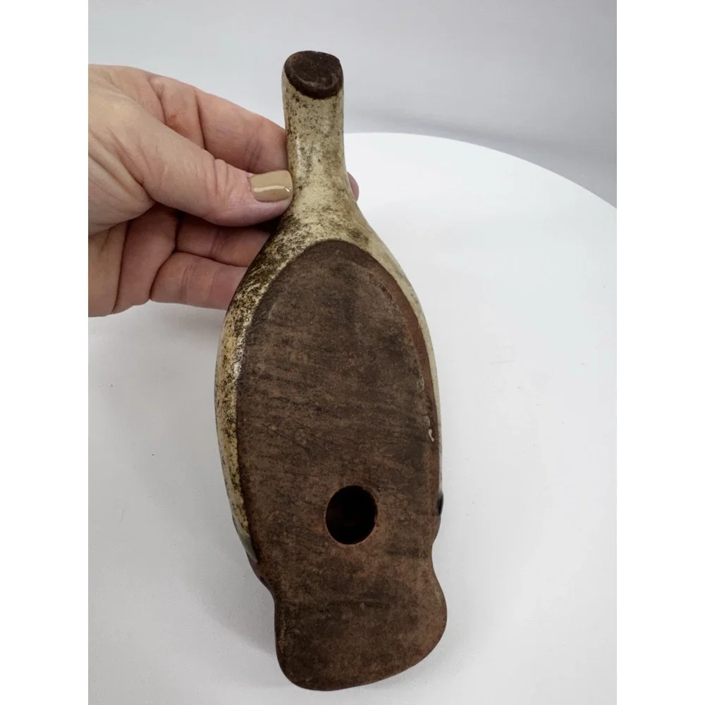 UCTCI Hippo Hippopotamus Spoon Rest Japan Stoneware Art‎ Pottery Polka Dots